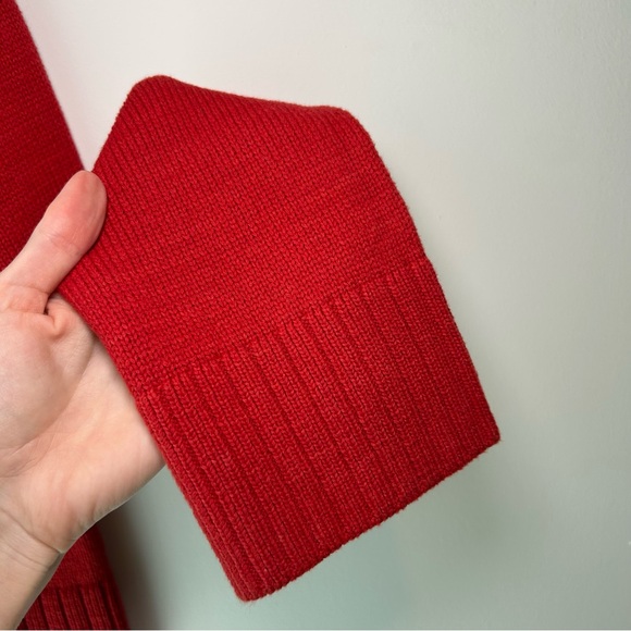 Reformation Anna Cotton Crewneck Sweater Red Size Extra Small - Picture 5 of 8